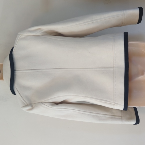 J. Crew Nello Gori Tipped Wool Peacoat Antique White 0 - Picture 8 of 16